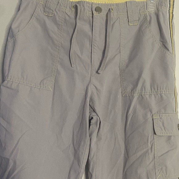 SJB Active by St. John’s Bay Women’s Gray Exercise Pants with Yellow Stripe - Picture 3 of 6